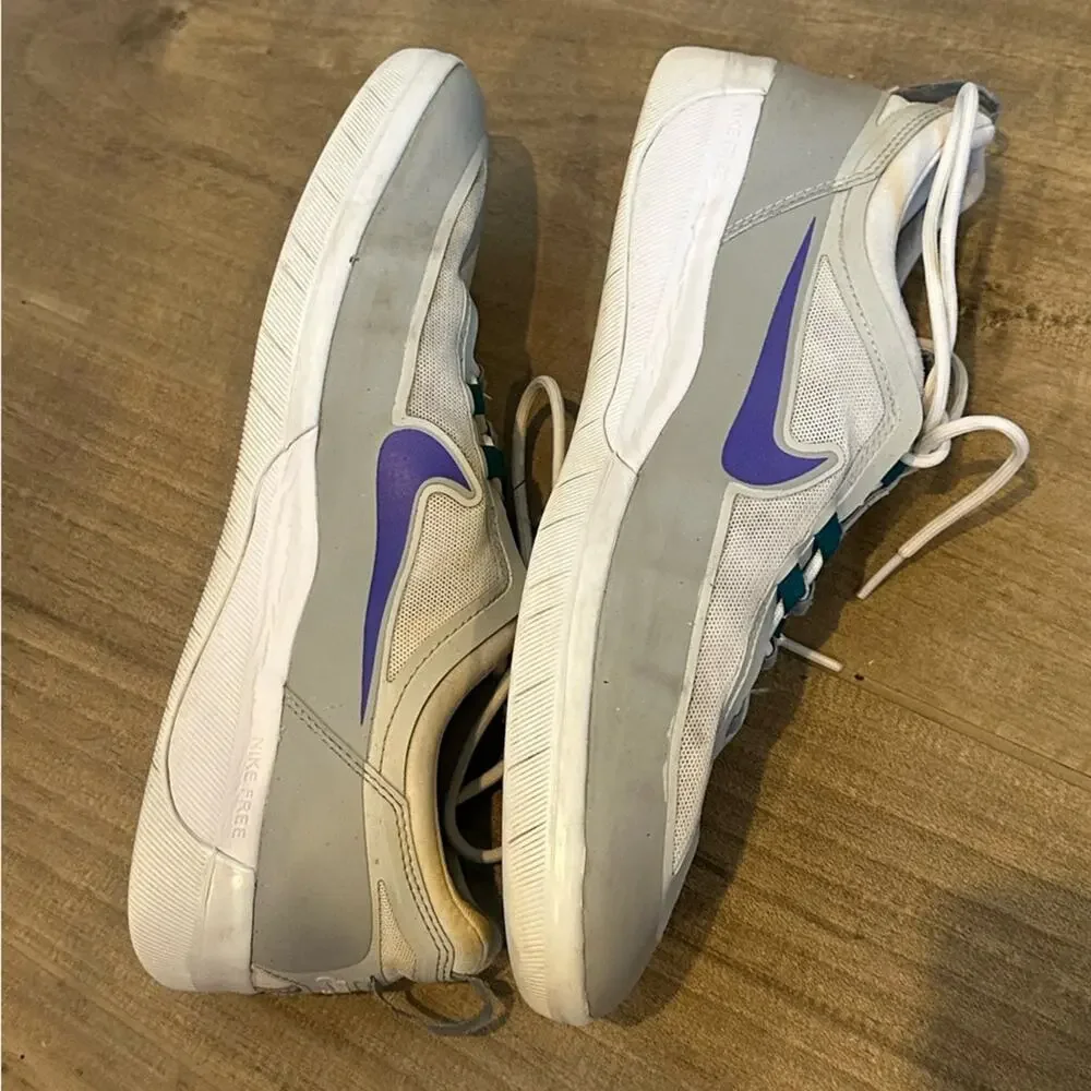 Nike SB Nyjah Free 2 Skate Shoes - Wolf Grey/Fierce Purple
